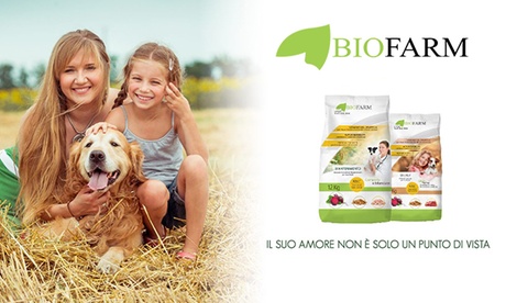 12 kg di crocchette naturali per cani con 2 gusti a scelta da Biofarm (sconto 50%). Spedizione gratuita in tutta Italia