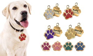 Glitter Engraved Pet ID Tag