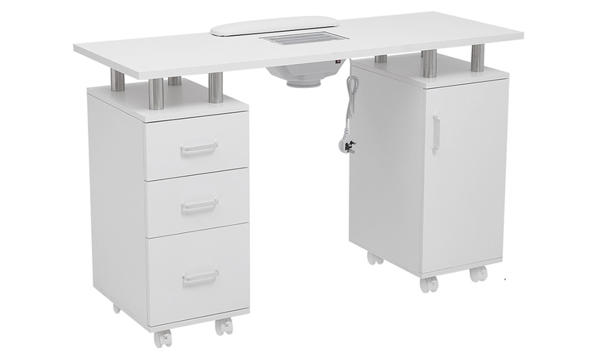 Image 4: Professional Mobile Manicure Table Nail Desk with Dust Collector