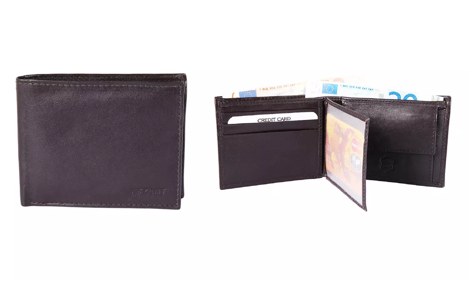 1x, 2x, oder 3x Herren- oder Unisex-Geldbörse aus Leder