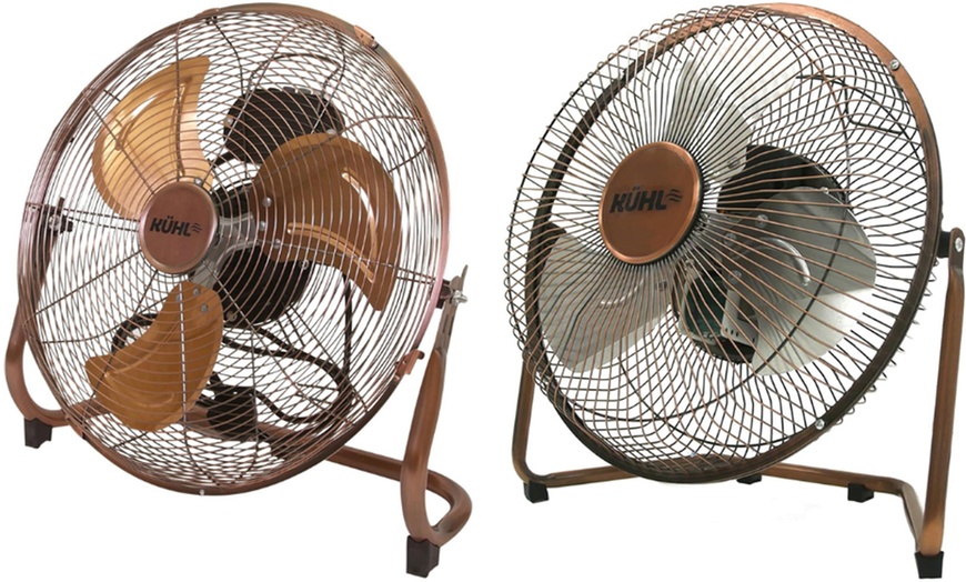 Image 1: KUHL Copper Metal Floor Fan