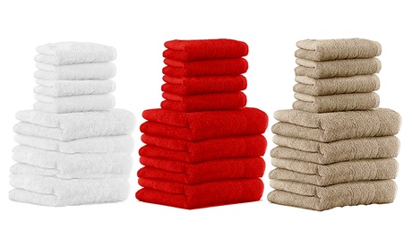 Set di 8 asciugamani in tessuto di puro cotone disponibili in vari colori