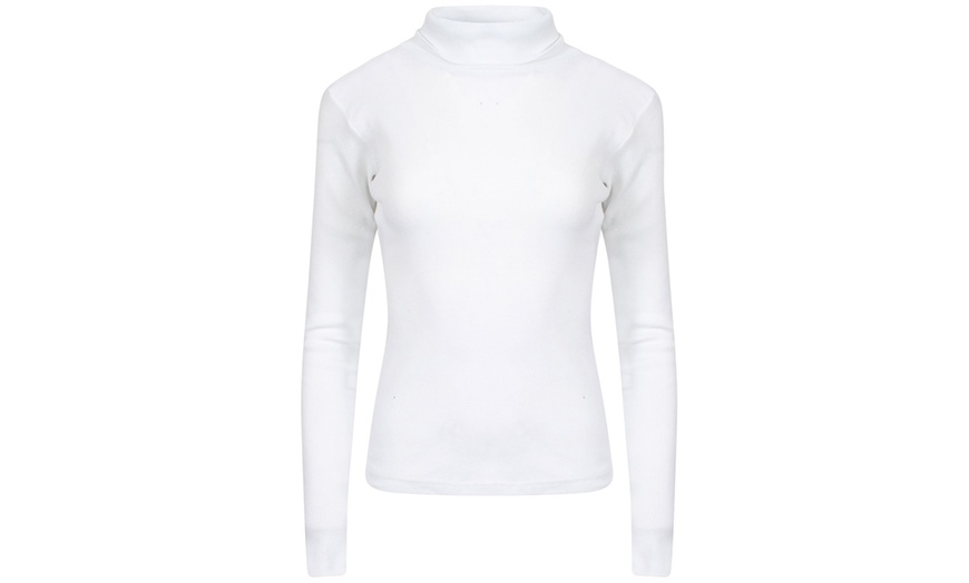 Image 5: Women's Ribbed Polo Neck Tops