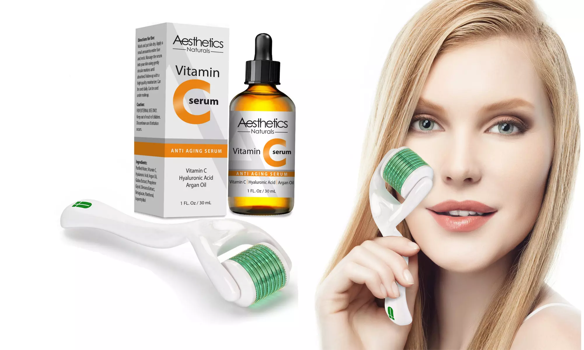 Derma Microdermabrasion Roller with Optional Vitamin C Serum - Primary Image
