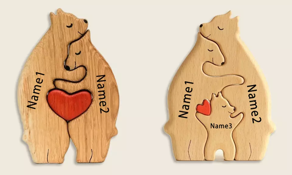 Custom Bear Family Puzzle Figurine: Perfect Gift for Any Occasion