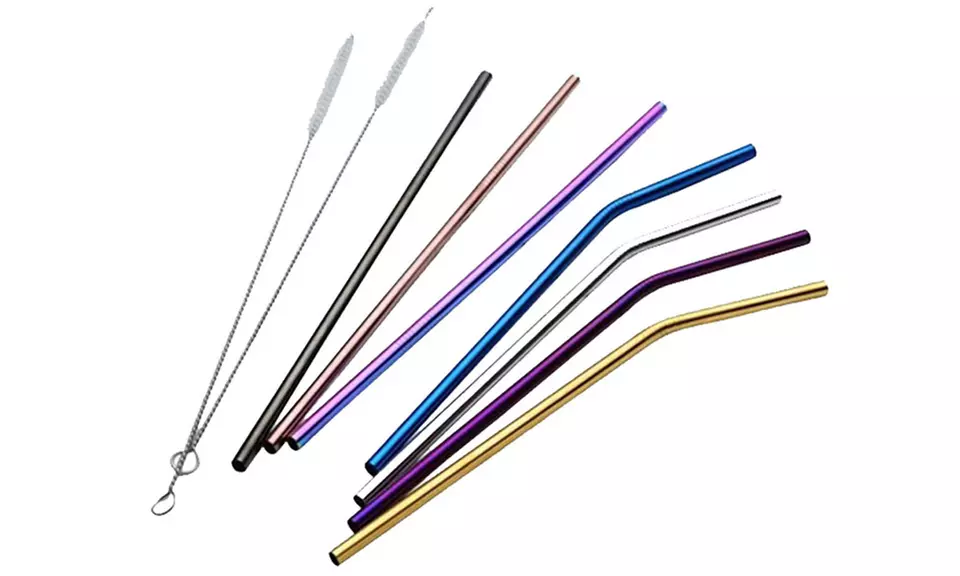 Stainless Steel Straws with Brush (8-Pack) - Second Medium
