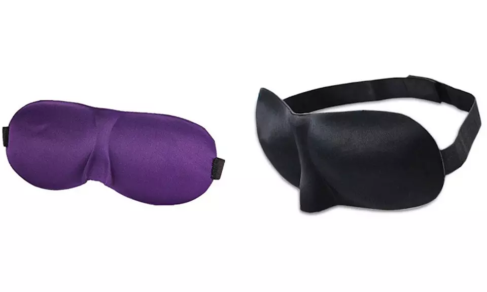 1 ou 2 masques de sommeil 3D, violet ou noir - Second Medium
