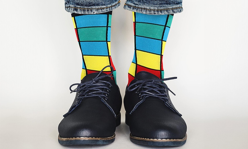 Image 5: 1x, 4x oder 8x Herren-Socken mit geometrischem Muster