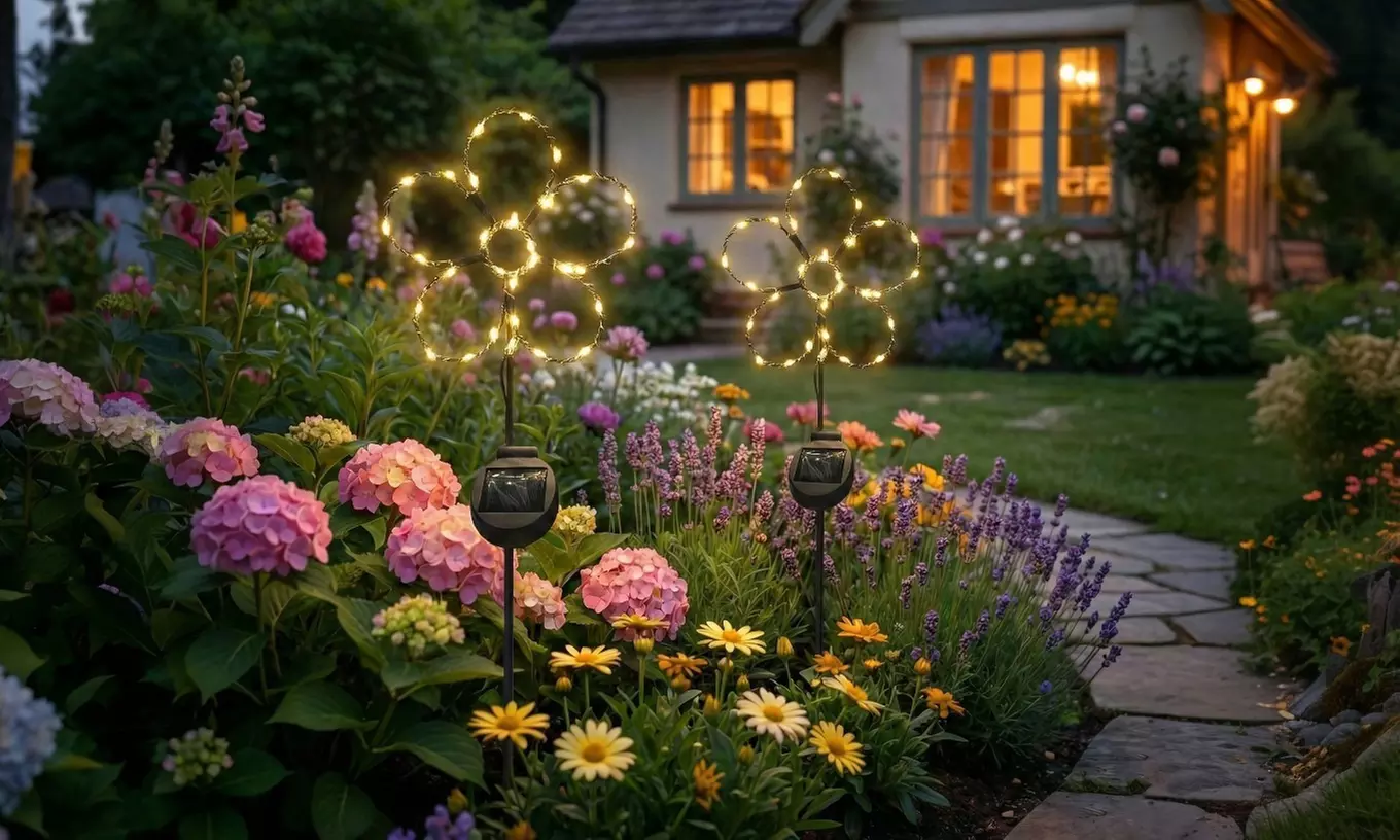 Outdoor Solar Powered LED Decorative Garden Stake Light (Set of 2) - 5 Options