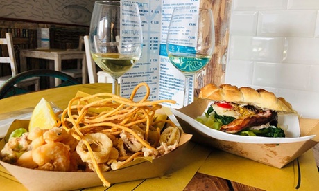 ⏰ Menu panino gourmet con dolce e vino al ristorante Marè Fish & Fantasy (sconto fino a 34%). Prenota&Vai!