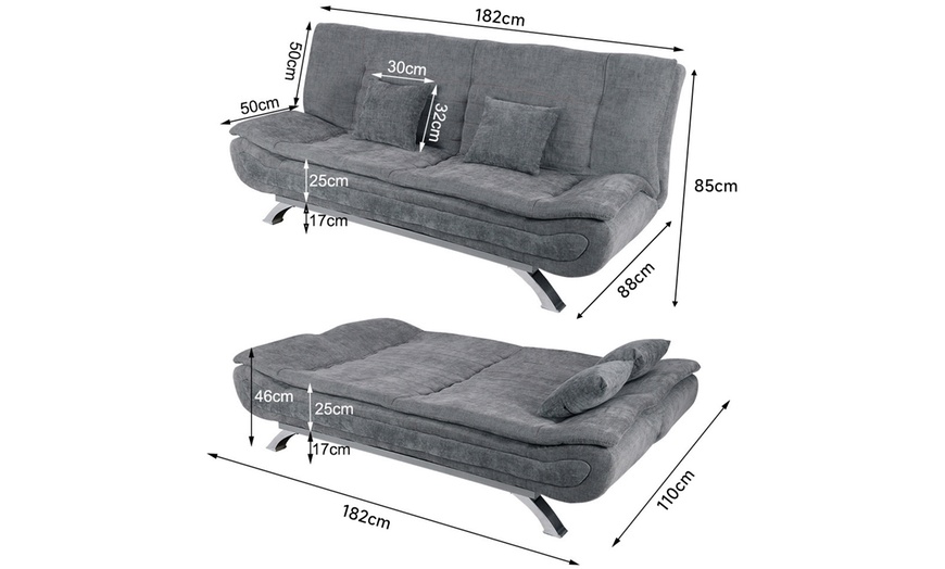 Image 8: Two Seat Convertible Sofa Bed with Cushions