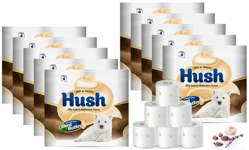 Image 5: 40 or 80 Rolls of Hush Shea Butter Three-Ply Toilet Paper