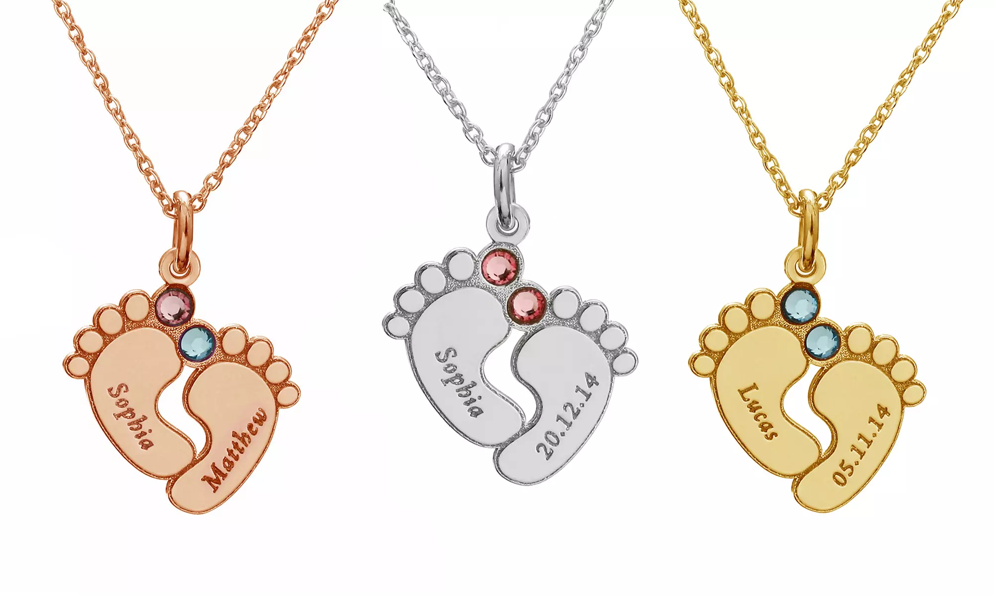 Custom Engraved Baby Feet Necklaces from SilvexCraft Design (Up to 81% Off)  - Primary Image
