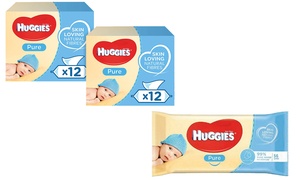 12- or 24-Pack of Huggies Pure Baby Wipes