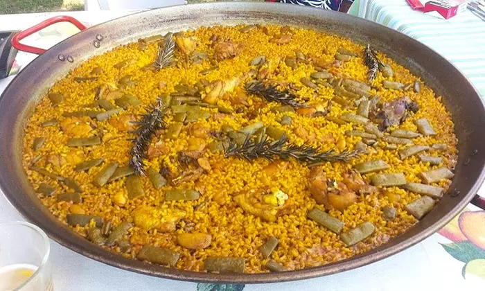 Menú de arroz para llevar para 2 o 4 personas con botella de vino