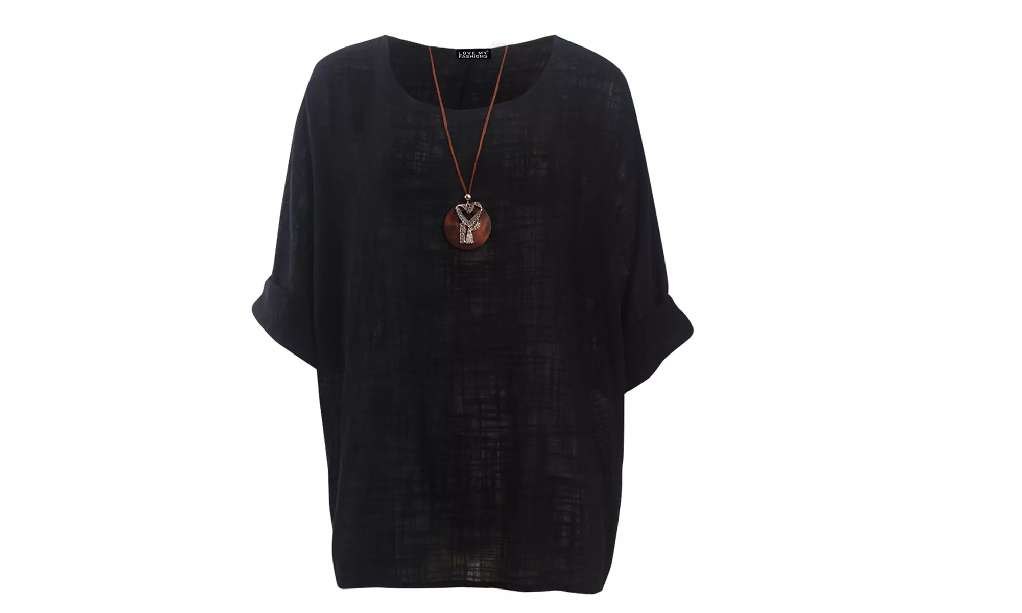 Love My Fashions Women's Plain Necklace Tunic Top