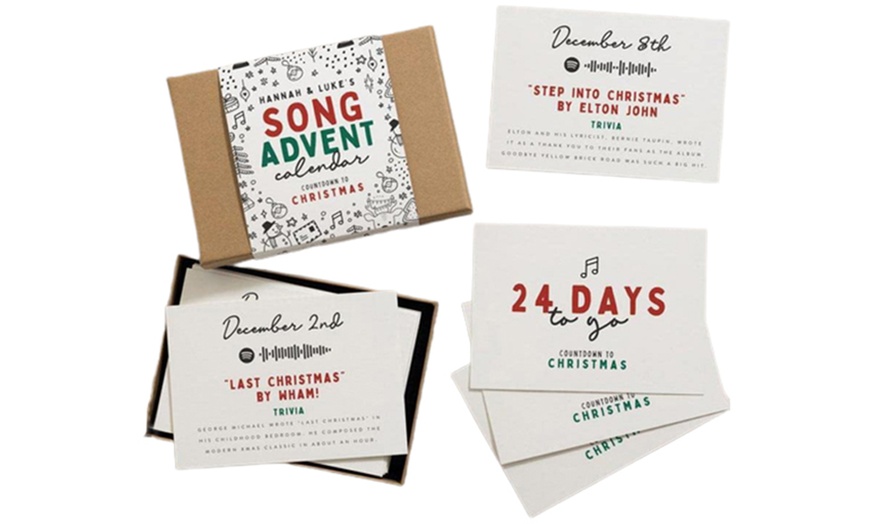 Image 3: One or Two 24-Piece Christmas Trivia Advent Cards Calendars