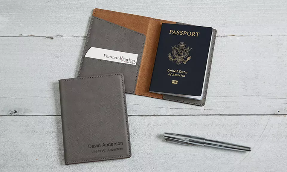 Personalized Leather Passport Holder from Personalization Mall (Up to 50% Off)  - Second Medium