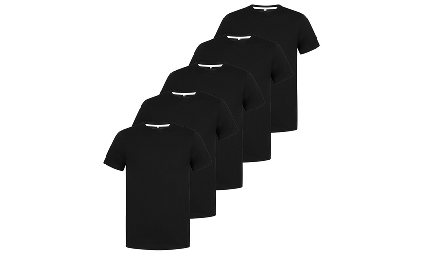 Image 4: Five-Packs of Blu Apparel Men's Crew Neck Plain T-Shirts