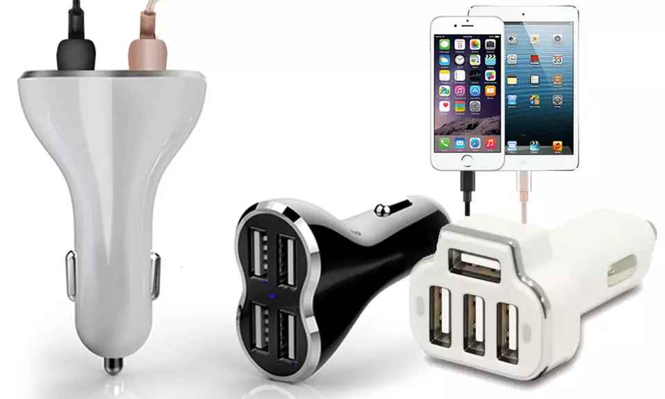 One or Two Four-Port USB Car Chargers - Primary Image
