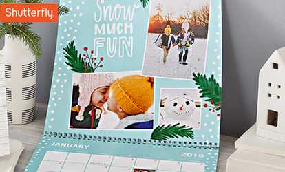 Up to 82% Off Personalized 12-Month Calendars from Shutterfly
