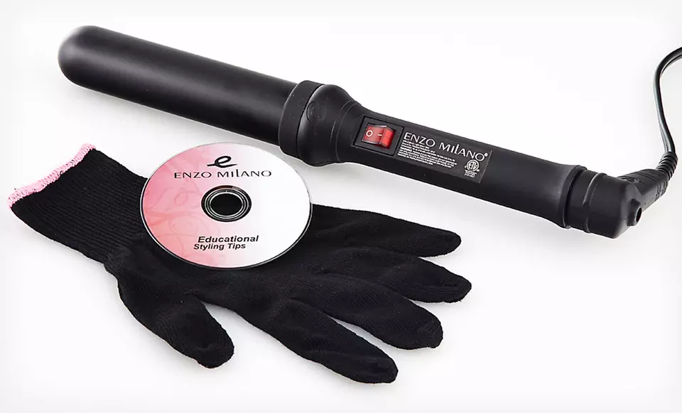 $69.99 for an Enzo Milano 31mm Curling Wand with Safety Glove and DVD ($139.99 List Price). Free Shipping and Returns. - Primary Image