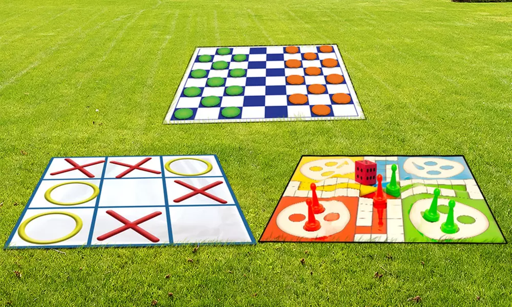 Jeux géants de jardin : Jeu de Dames de Ludo et Morpion - Primary Image