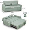 Image 14: HomCom 2-in-1 Sofa Bed Convertible Lounger with Linen-Look Upholstery