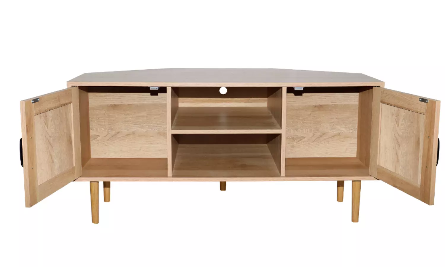 Buffet en bois avec portes effet cannage et niches Neiva de Kocoon