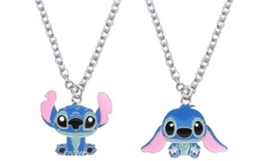 Lilo and Stitch Blue Ohana Enamel Pendant Necklace