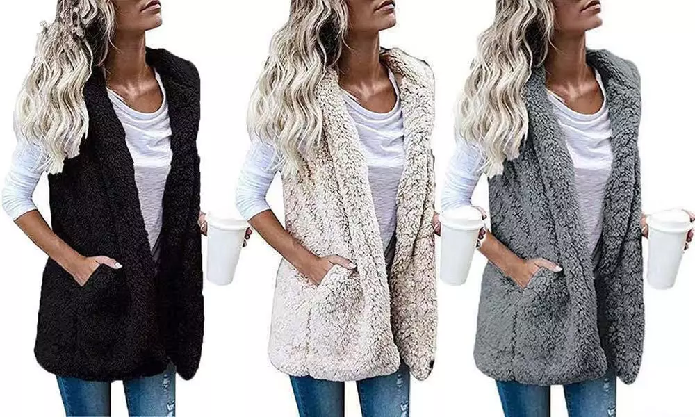 Leo Rosi Women's Sherpa Vest. Plus Sizes Available. - Primary Image