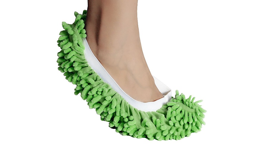 Image 4: Microfiber Washable Mop Slippers