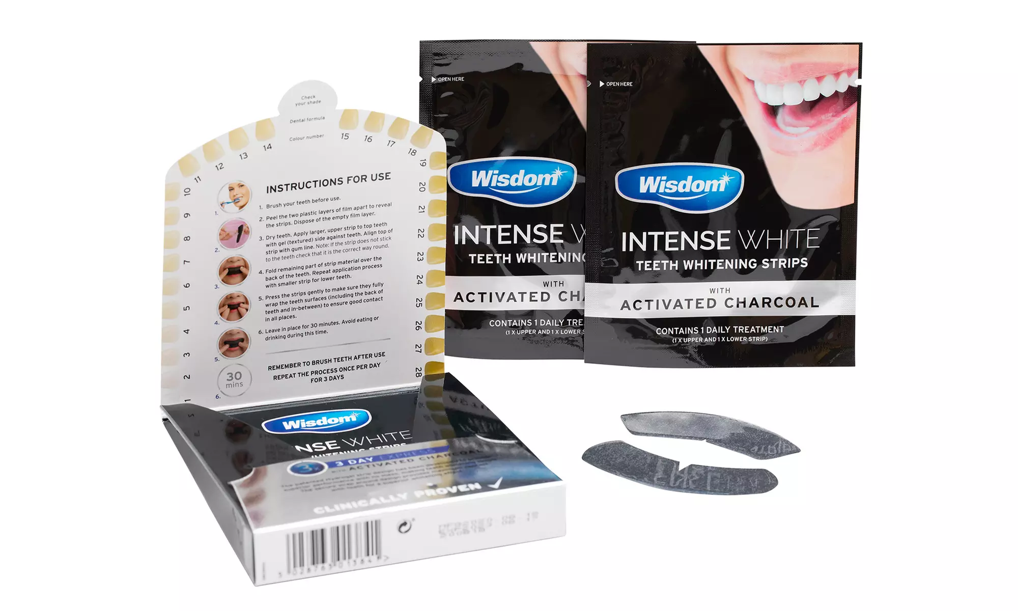 Up to Four Packs of Wisdom Teeth Whitening Strips with Activated Charcoal - Primary Image
