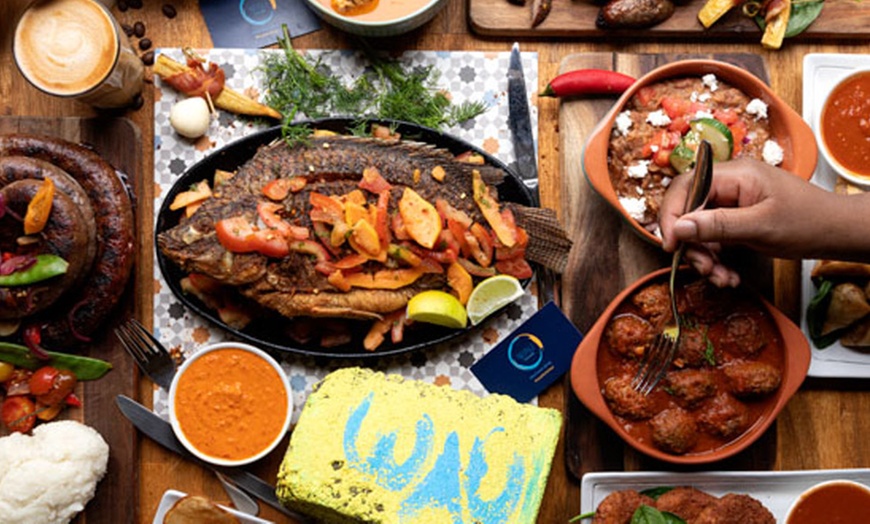 Image 1: African Meal with Drink for Two