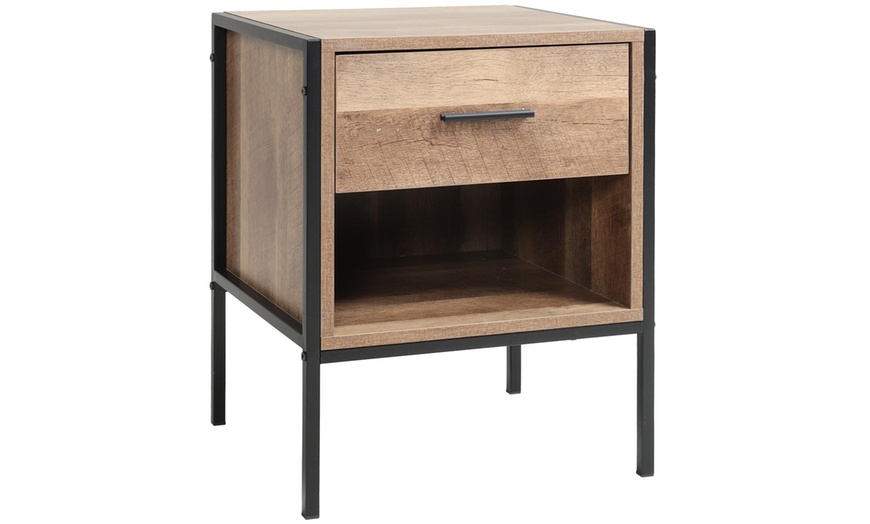 Image 3: Mid-Century One Drawer Wooden Side Table