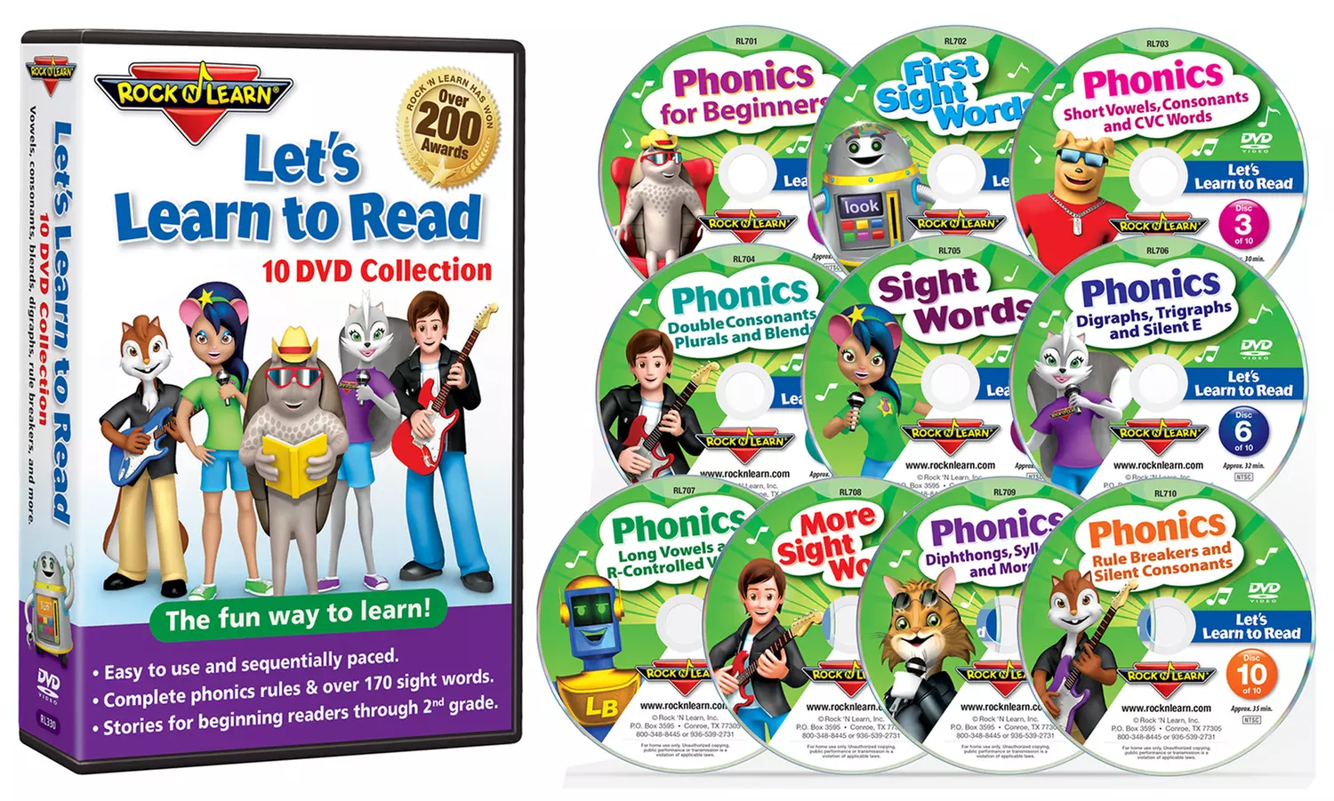 Rock 'N Learn Educational DVD Reading and Math Complete Collection (20-Piece) - Second Medium