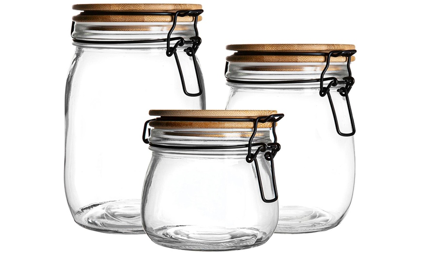 Image 2: Wooden Clip Lid Storage Jar