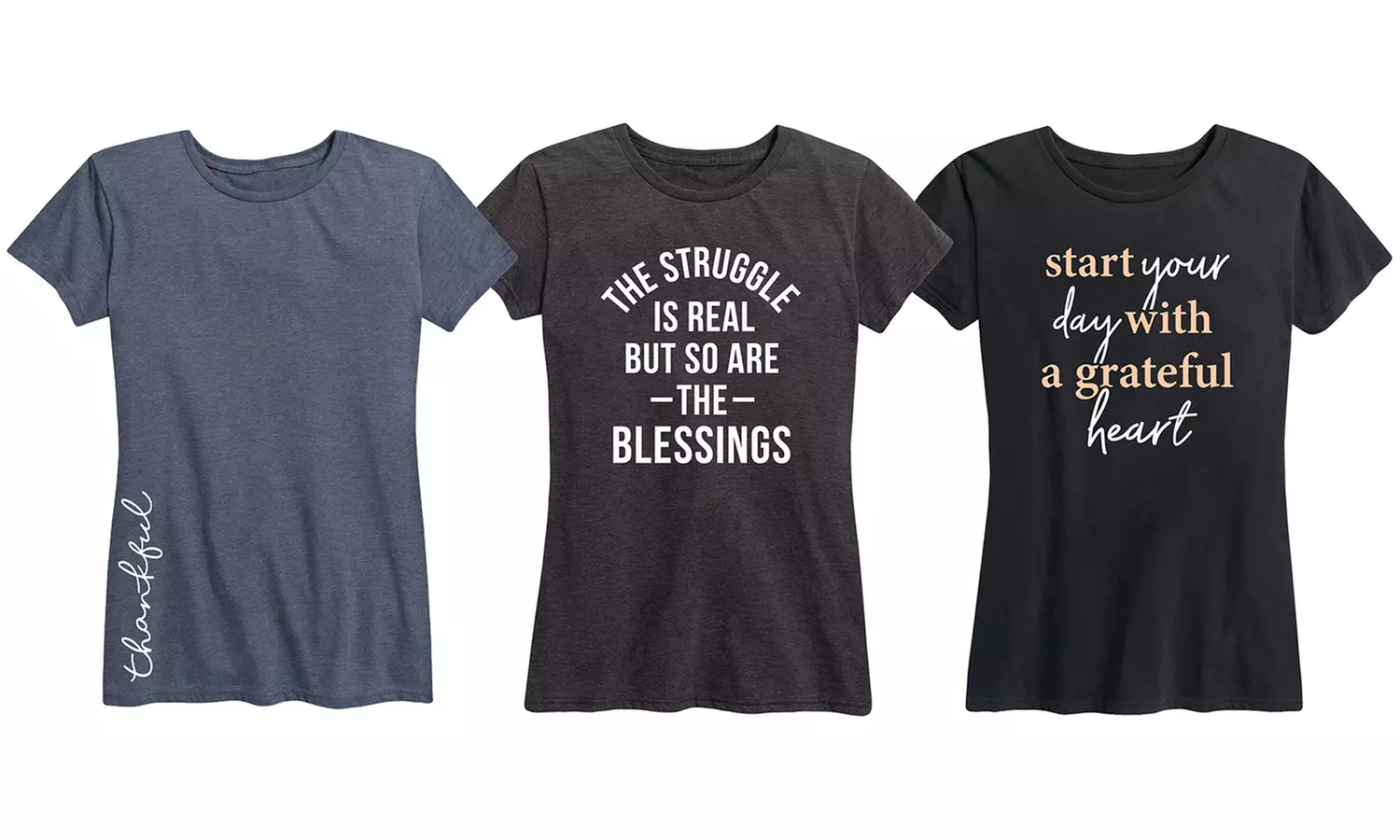Women's Blessed and Grateful T-Shirt. Plus Sizes Available - Primary Image