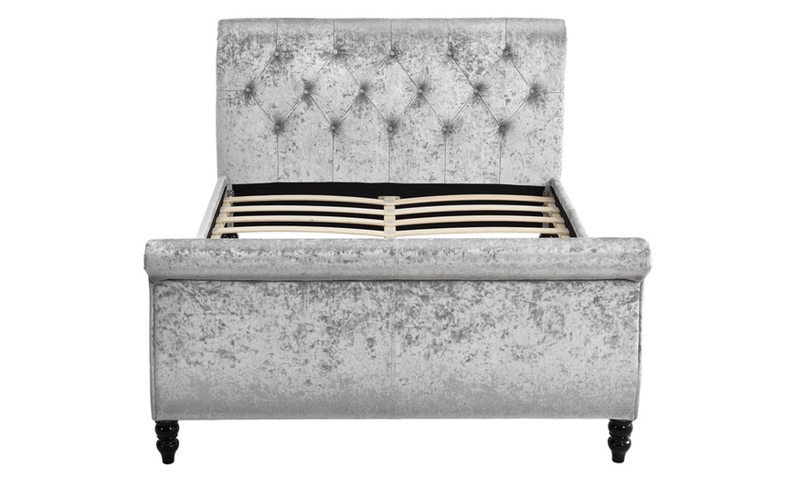 Image 4: Silver Crushed Velvet Furniture