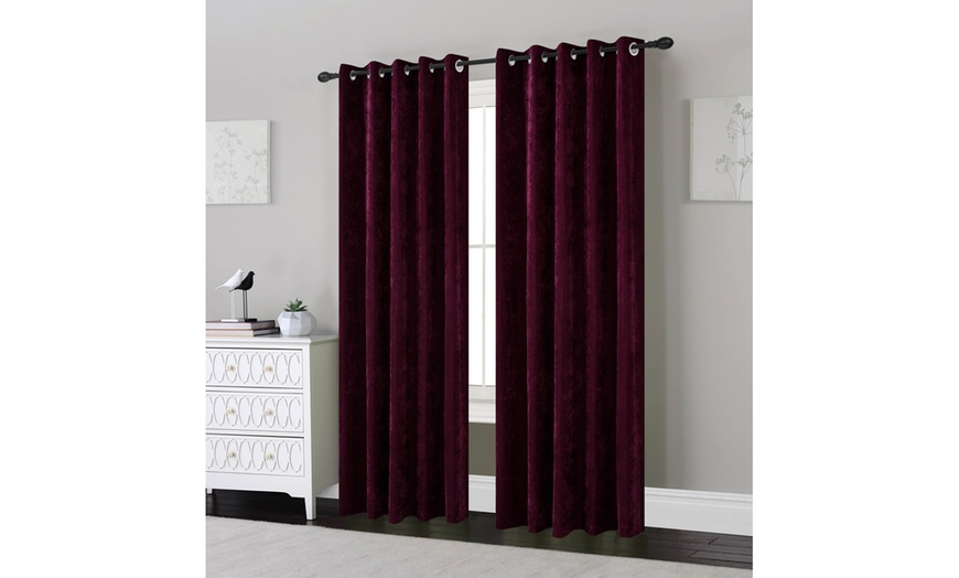 Image 3: Chenille Eyelet Curtains 