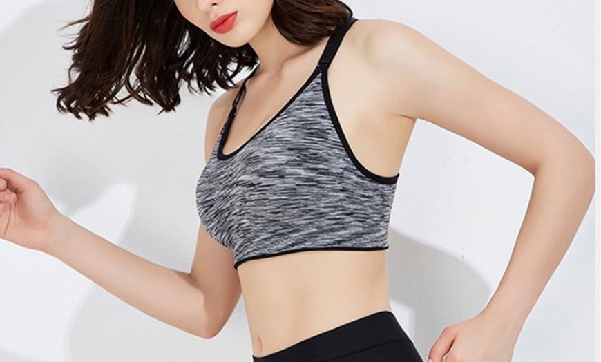 Image 4: One or Two High Stretch Sports Fitness Bras