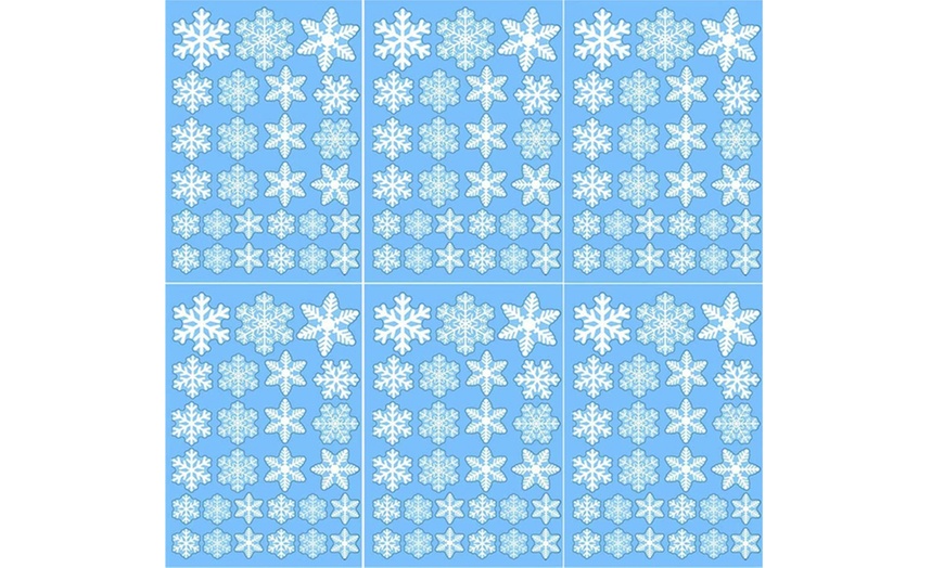 Image 14: 2, 4 of 6 vellen raamstickers met sneeuwvlokken