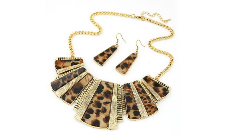 Image 1: Leopard Print Jewellery Set