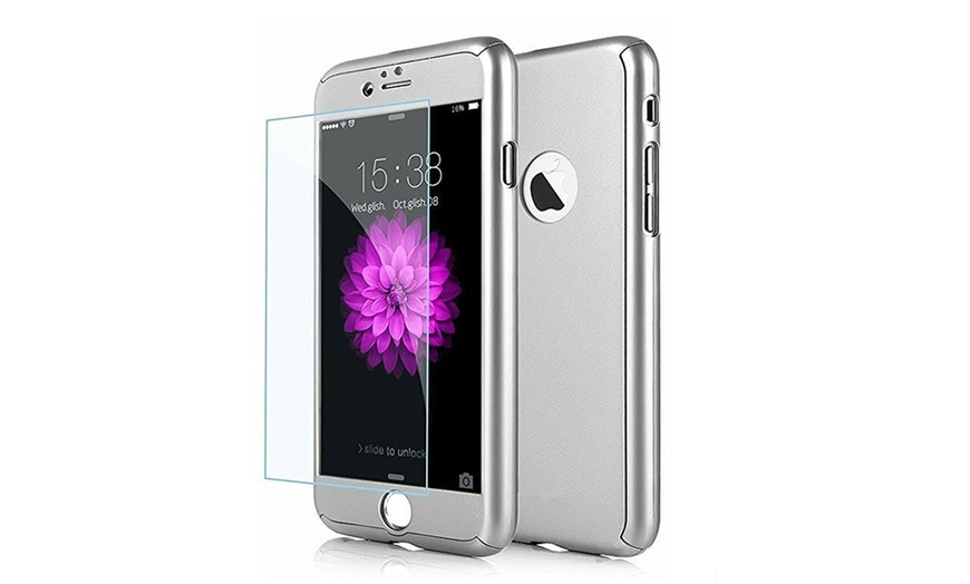 Image 7: 360 Cover with Tempered Glass Screen Protector For iPhone