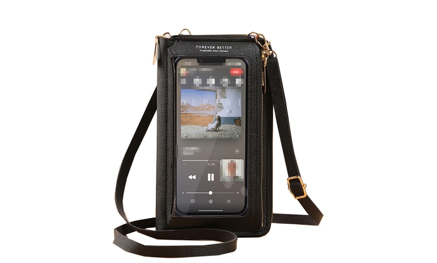 Image 18: Waterproof Crossbody Phone Bag with USB Charger Port