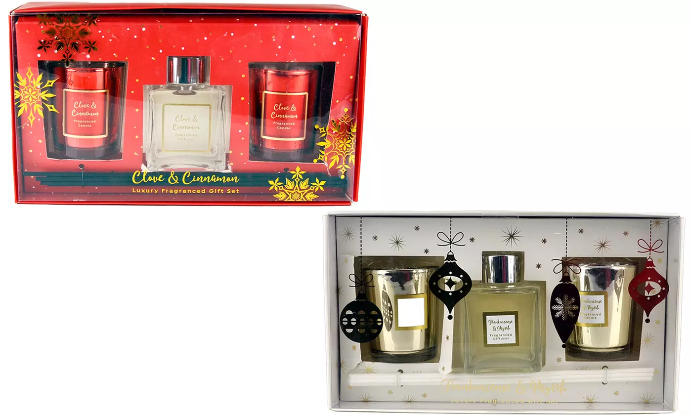 1, 2 ou 4 coffrets porte-bougies et diffuseur X-Mas - Primary Image