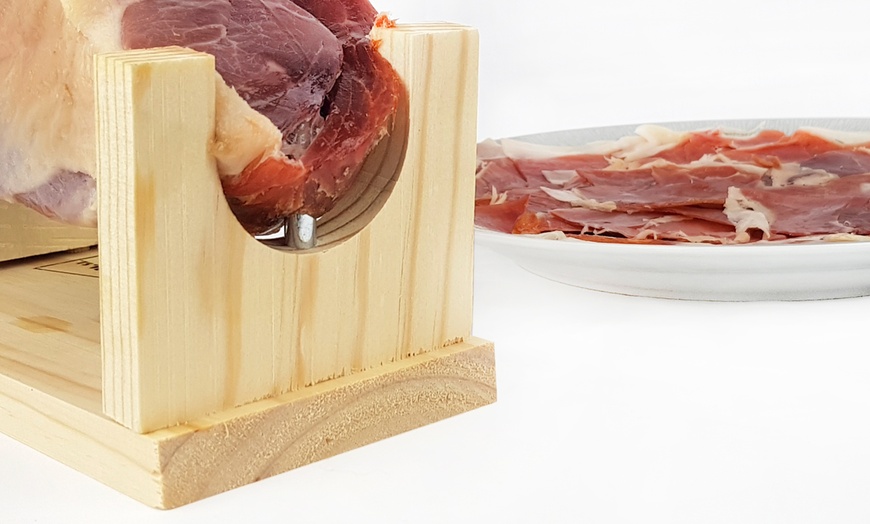 Image 7: Set di mini prosciutto serrano con supporto e coltello