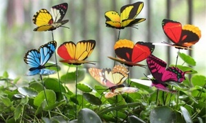 10, 20 or 40 Colourful Garden Butterflies on Sticks