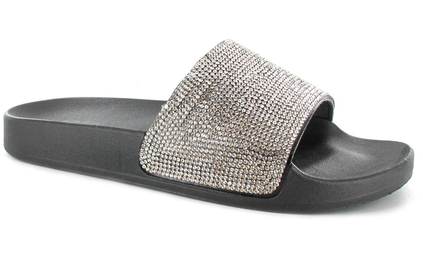 Image 4: Women's Summer Diamante Sliders