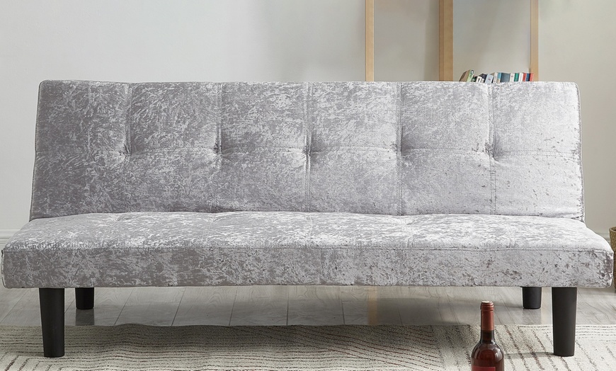 Image 4: Crushed Velvet Chevalier Sofa Bed